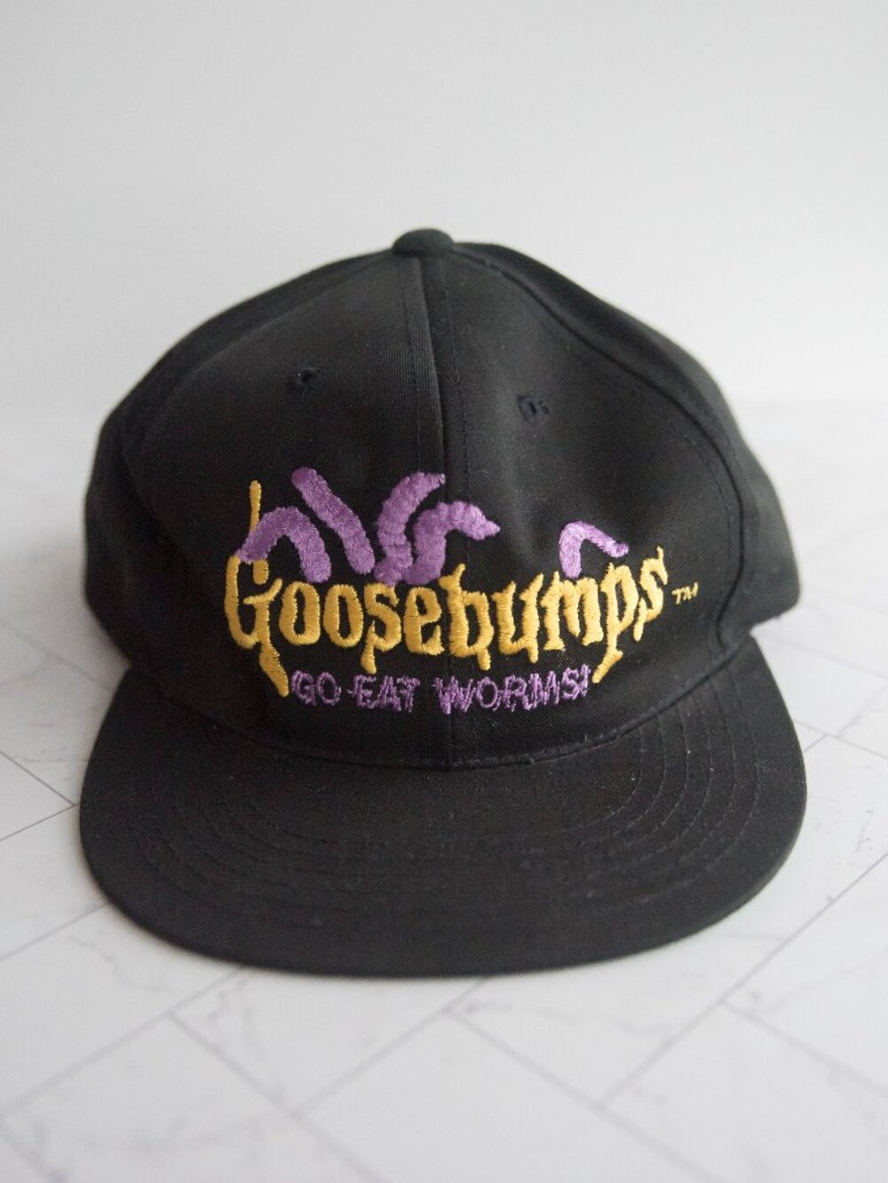 Vintage Goosebumps "Go Eat Worms" Snapback Hat